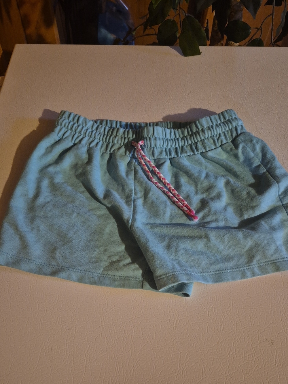 Joe Fresh Light Aqua Athletic Lounge Shorts with Pink Drawstring